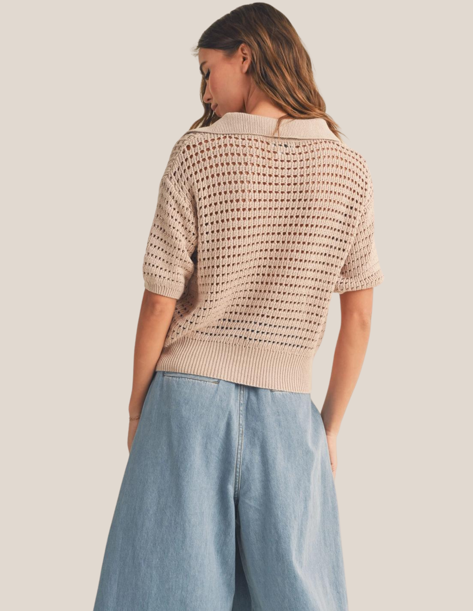 Chelsey Crohet Knit Top