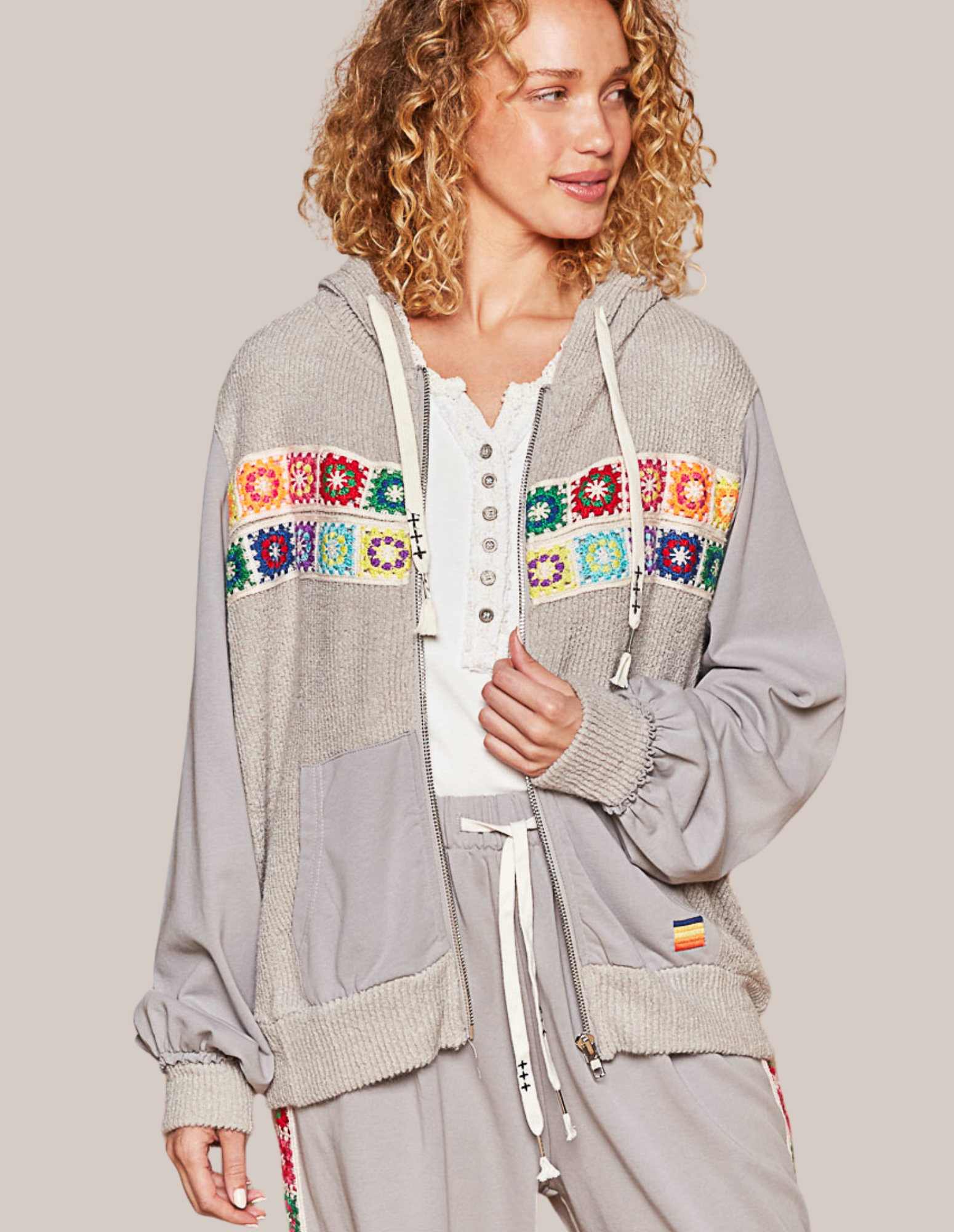 【X-girl】EYELET EMBROIDERY ZIP UP SWEAT H BUNNY ZIP HOODIE – X-girl