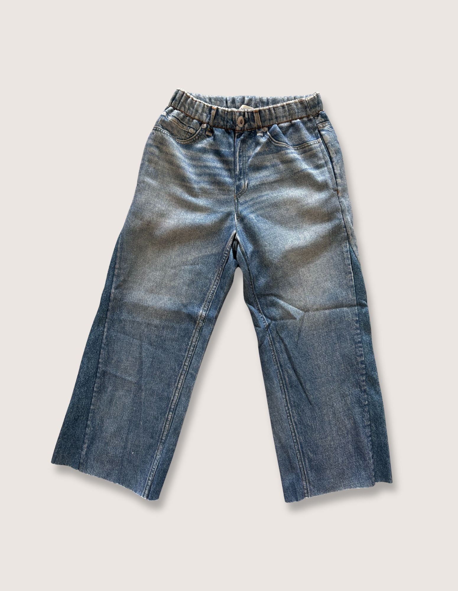 Girls Printed Denim Faux Jean Sweatpant