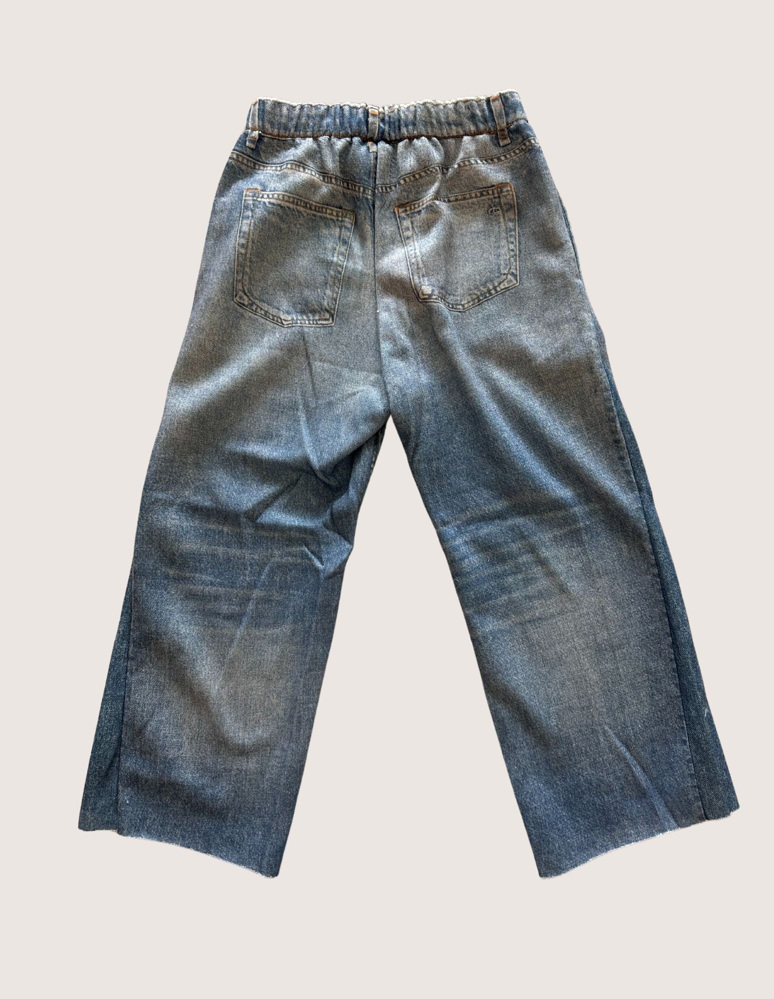 Girls Printed Denim Faux Jean Sweatpant