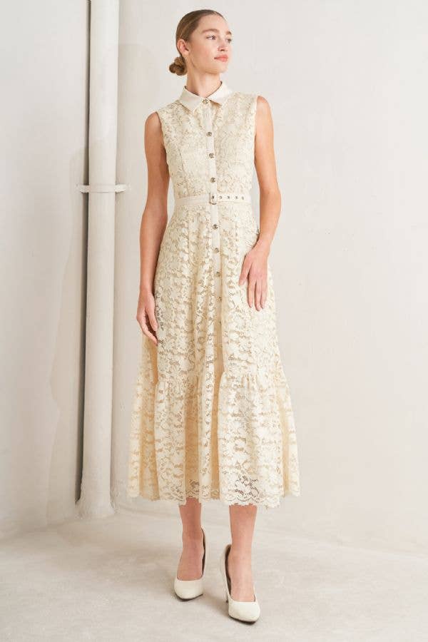 Sara Lace Midi Dress