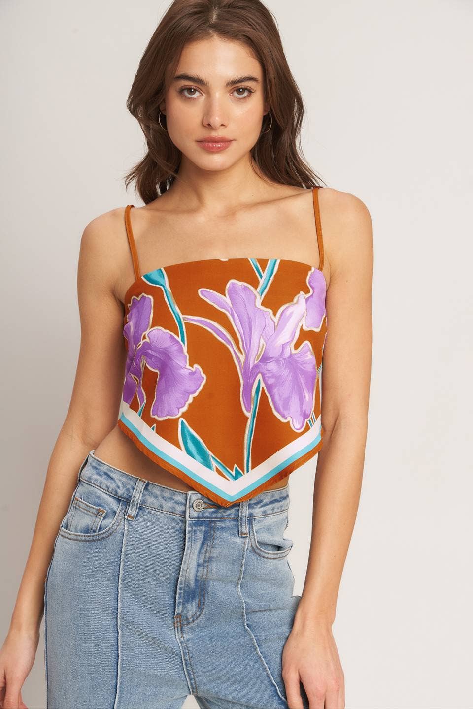A printed scarf top - IT14011B: TERRA MULTI / Contemporary / M