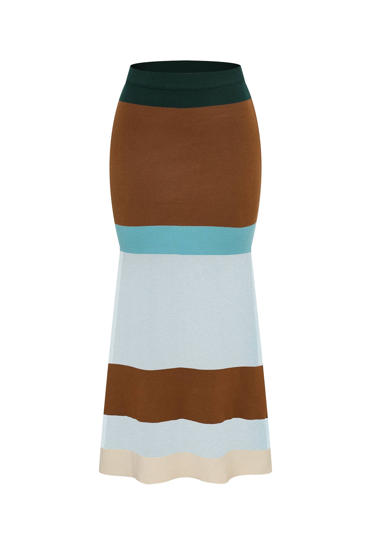 Retro Teal Combo Maxi Skirt