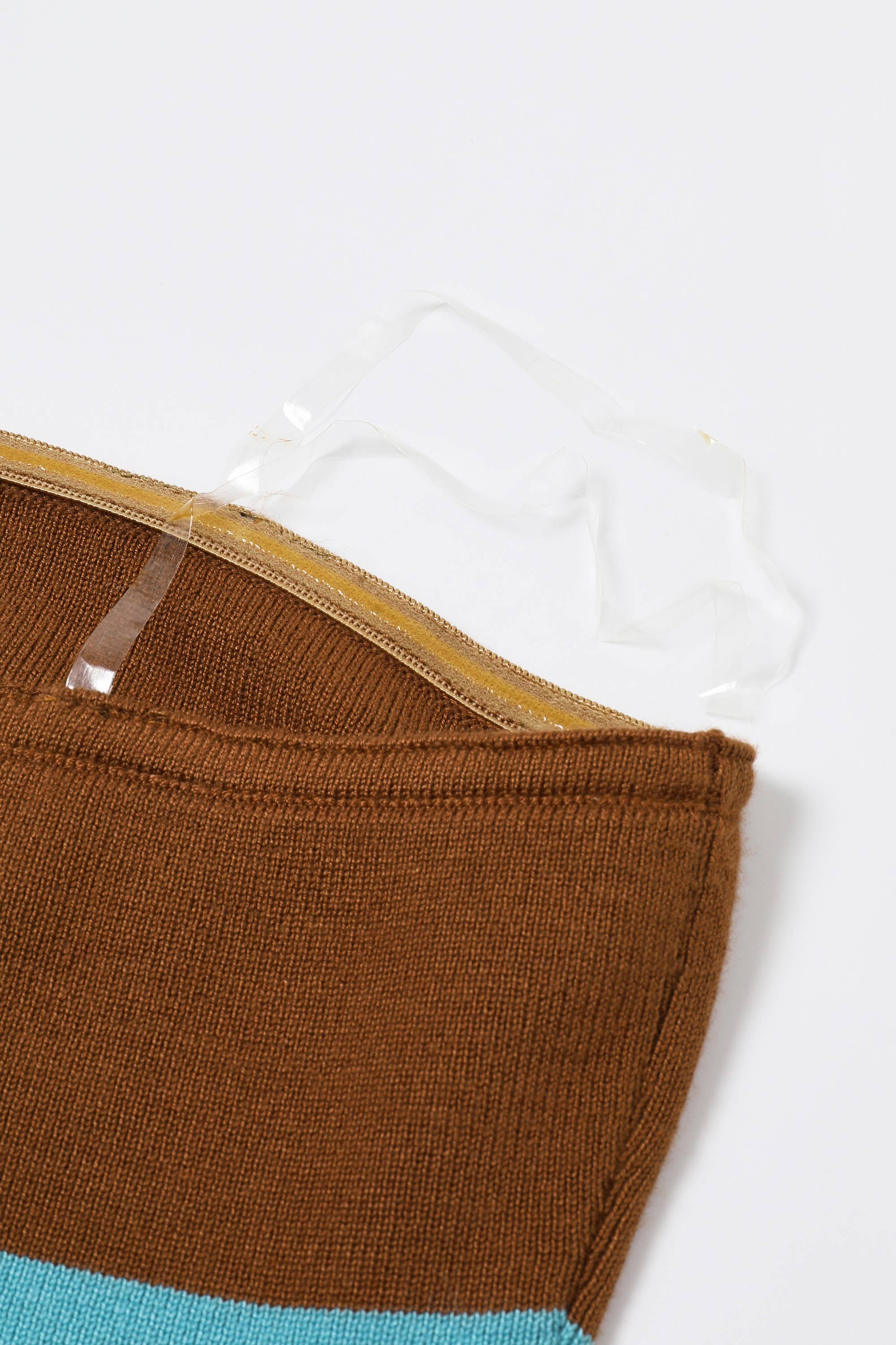 Colorblock Knit Tube Top: Retro Teal Combo