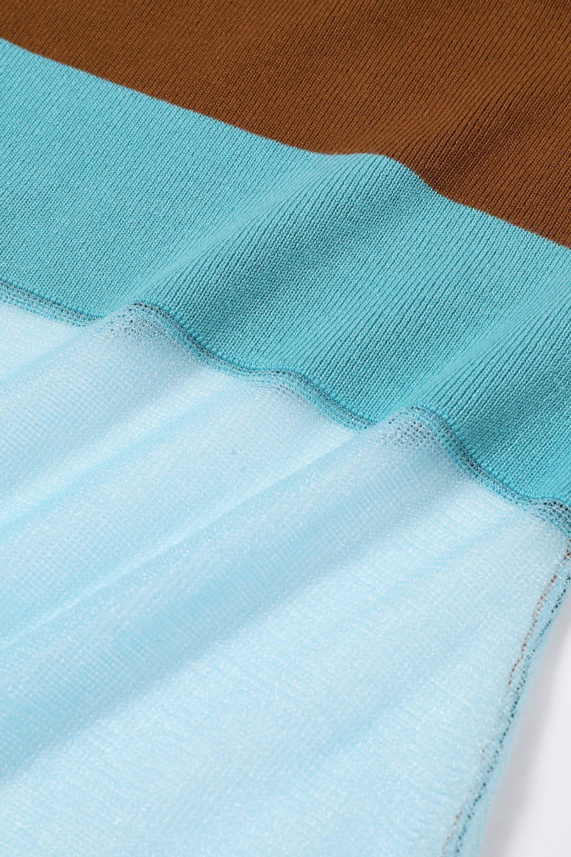 Retro Teal Combo Maxi Skirt