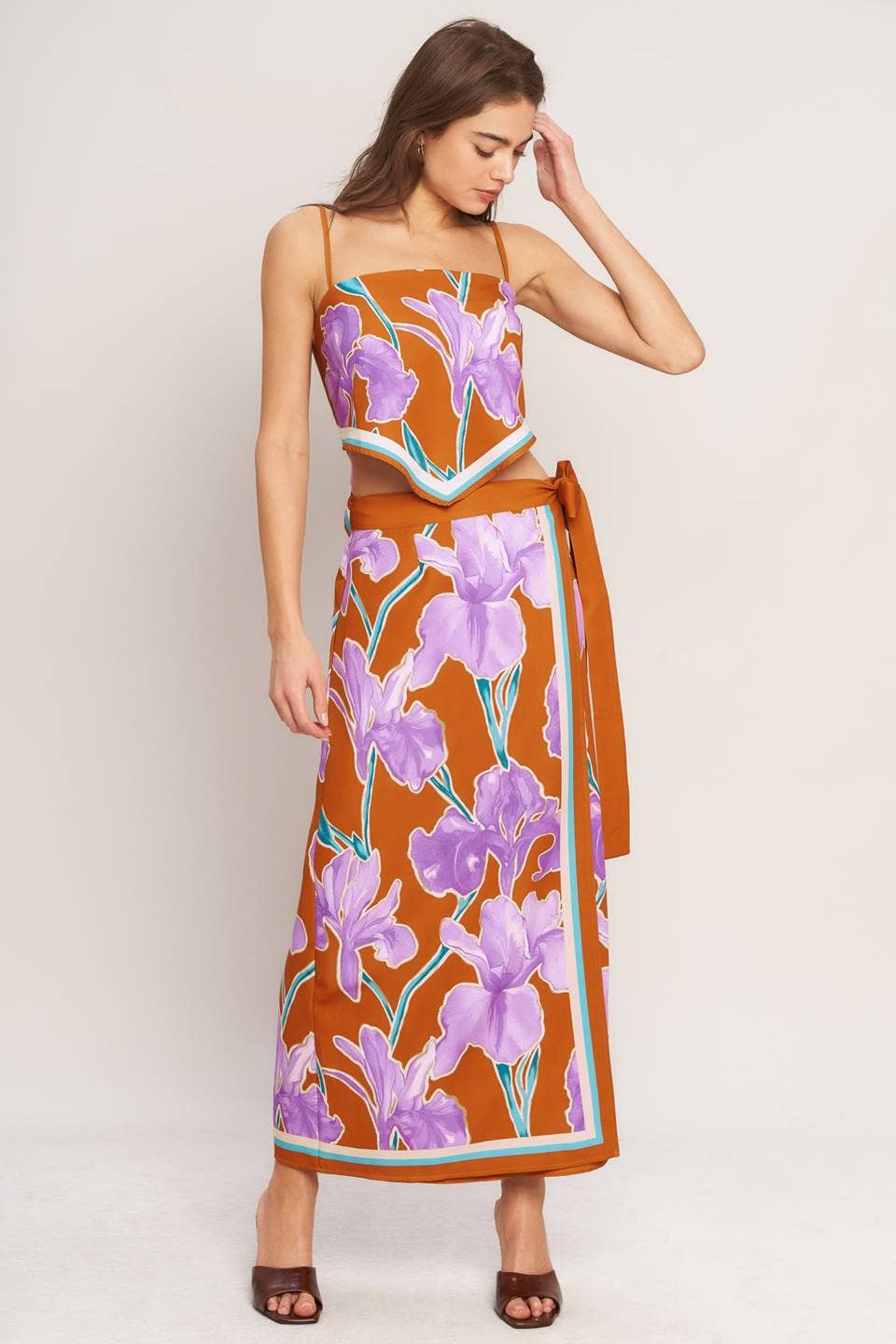 A printed scarf top - IT14011B: TERRA MULTI / Contemporary / M