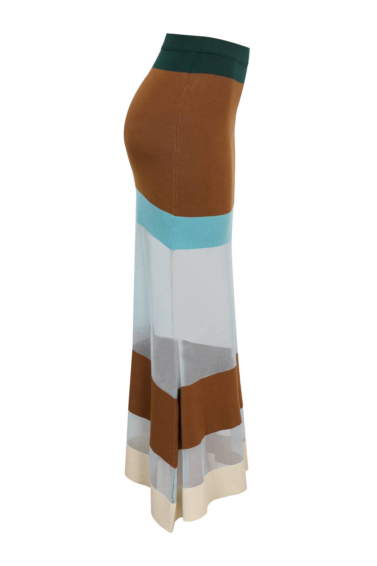 Retro Teal Combo Maxi Skirt