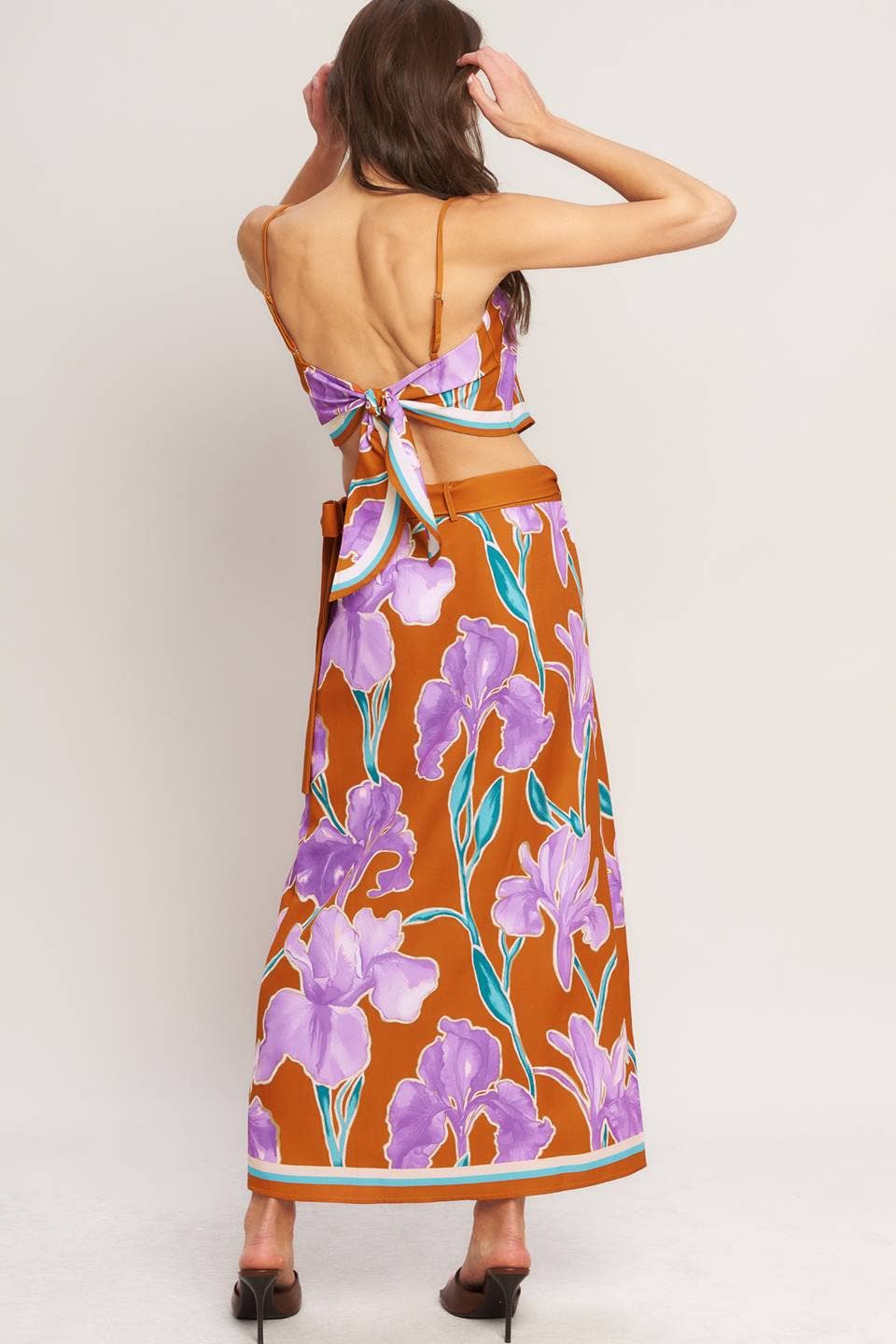 A printed woven midi wrap skirt - IK7764T: TERRA MULTI / Contemporary /