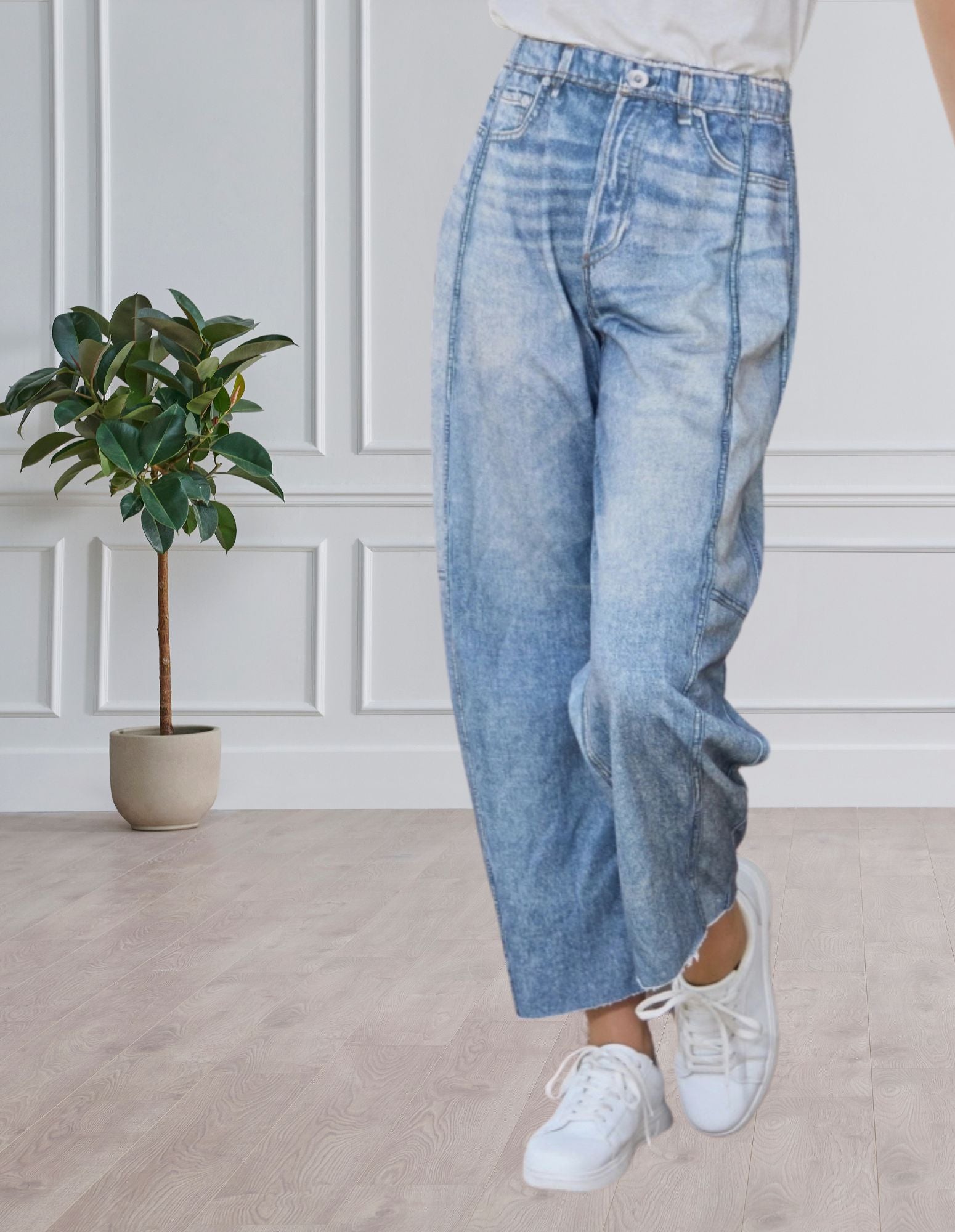 Denim Sweatpant, Faux Denim Pant, Barrel Jean, Jean Sweatpant, Mirama Barrel Pant