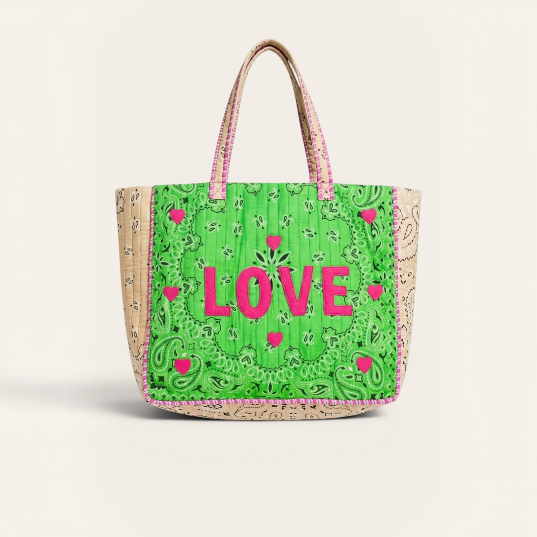 LOVE Bandana Print Tote Bag