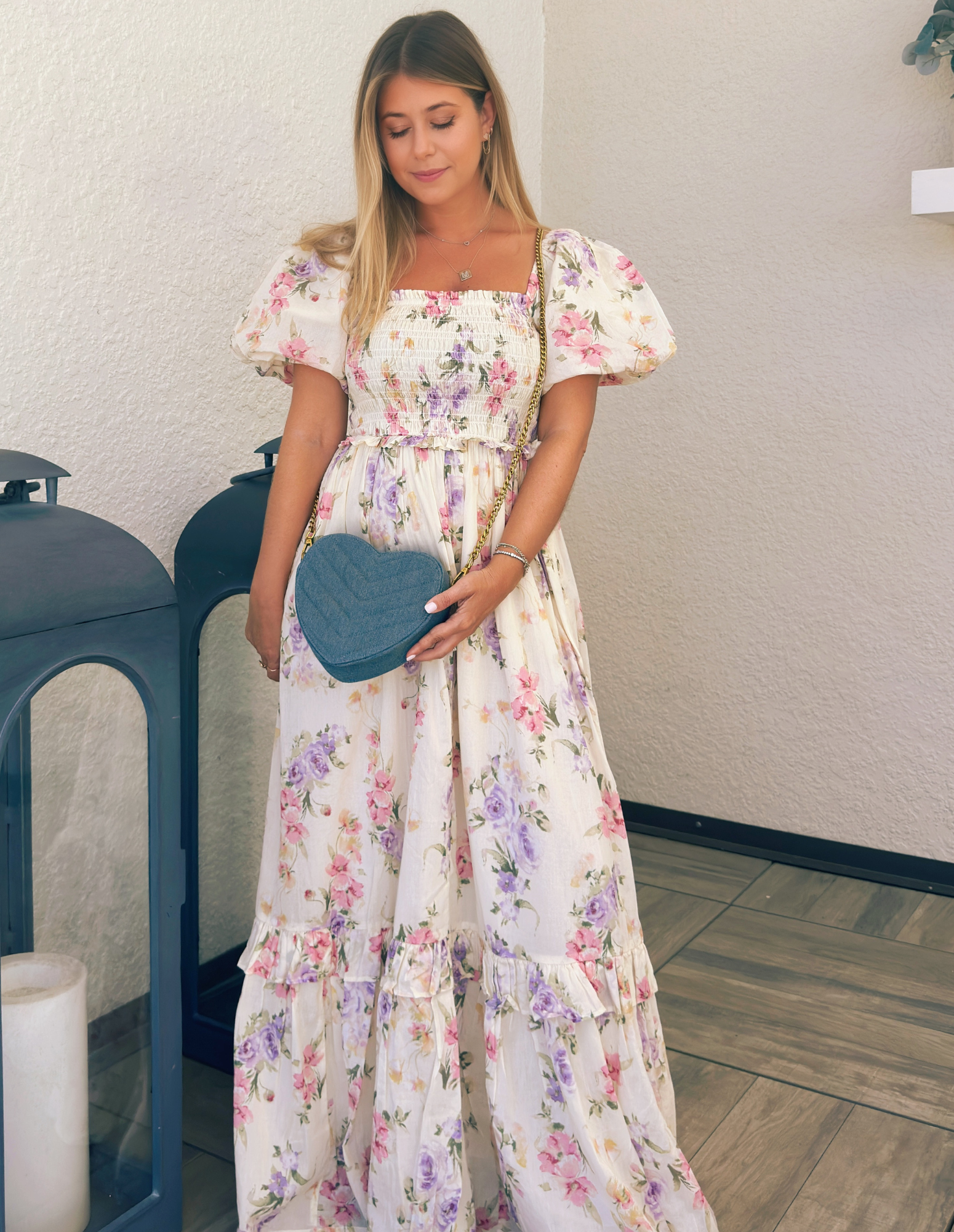 Denim Heart Shaped Crossbody Bag
