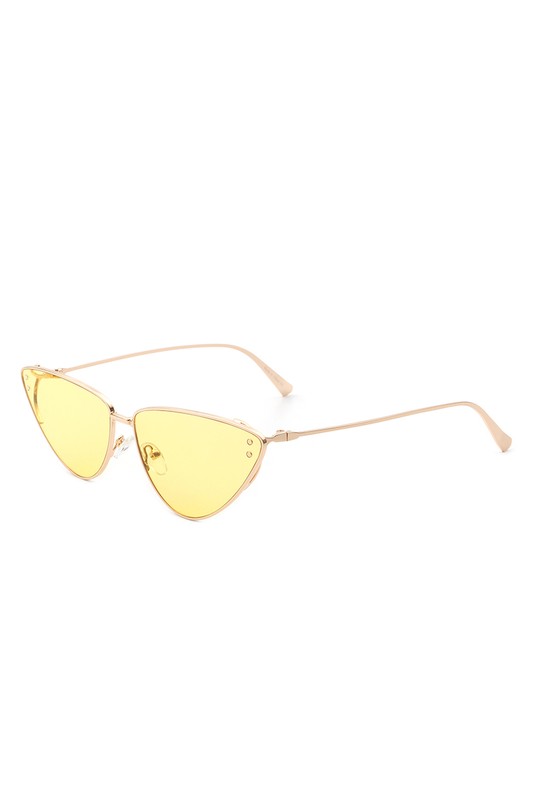 Retro Tinted Flat Lens Fashion Cat Eye Sunglasses