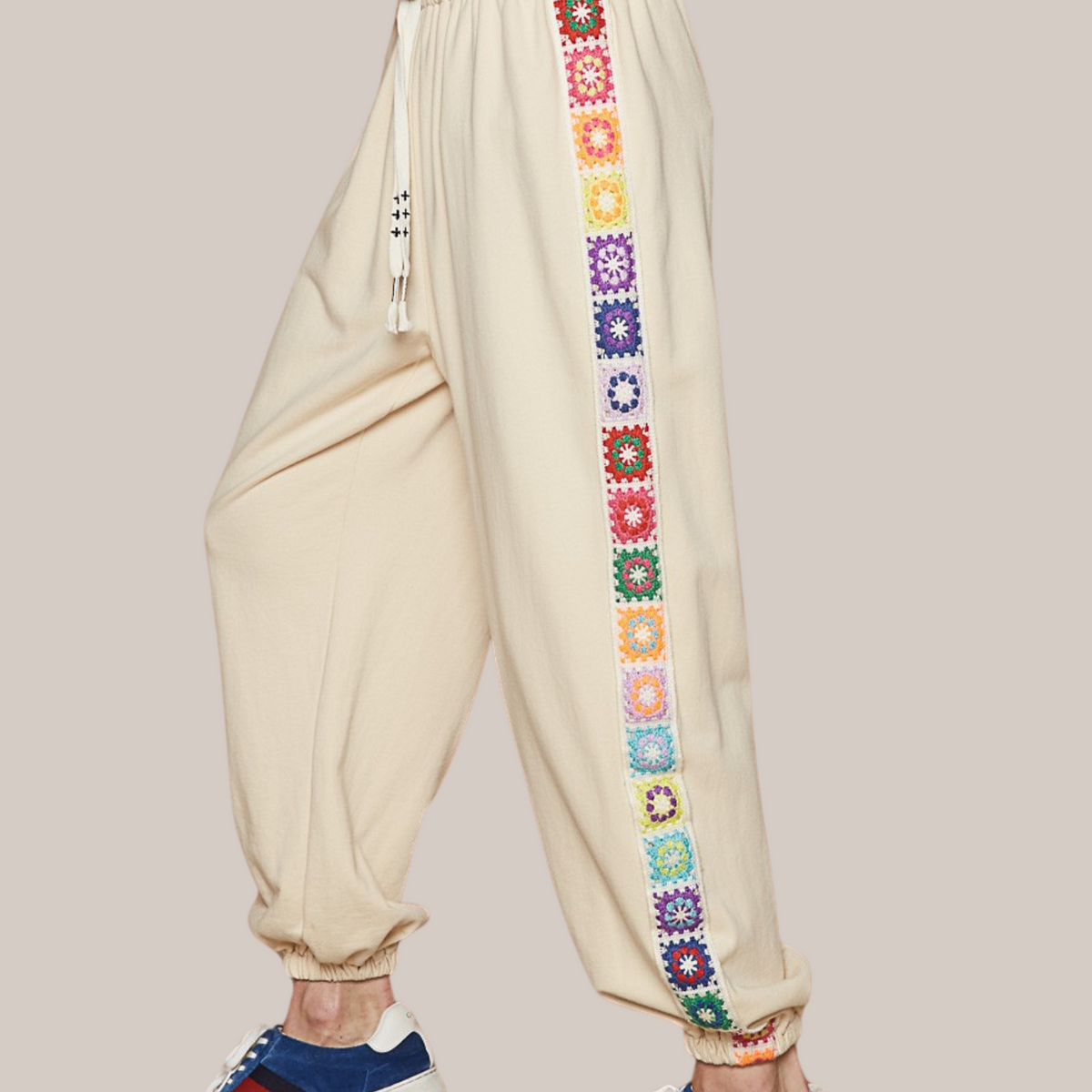 Rainbow Crochet Jogger Pant | Pol Sweatpant | Rainbow