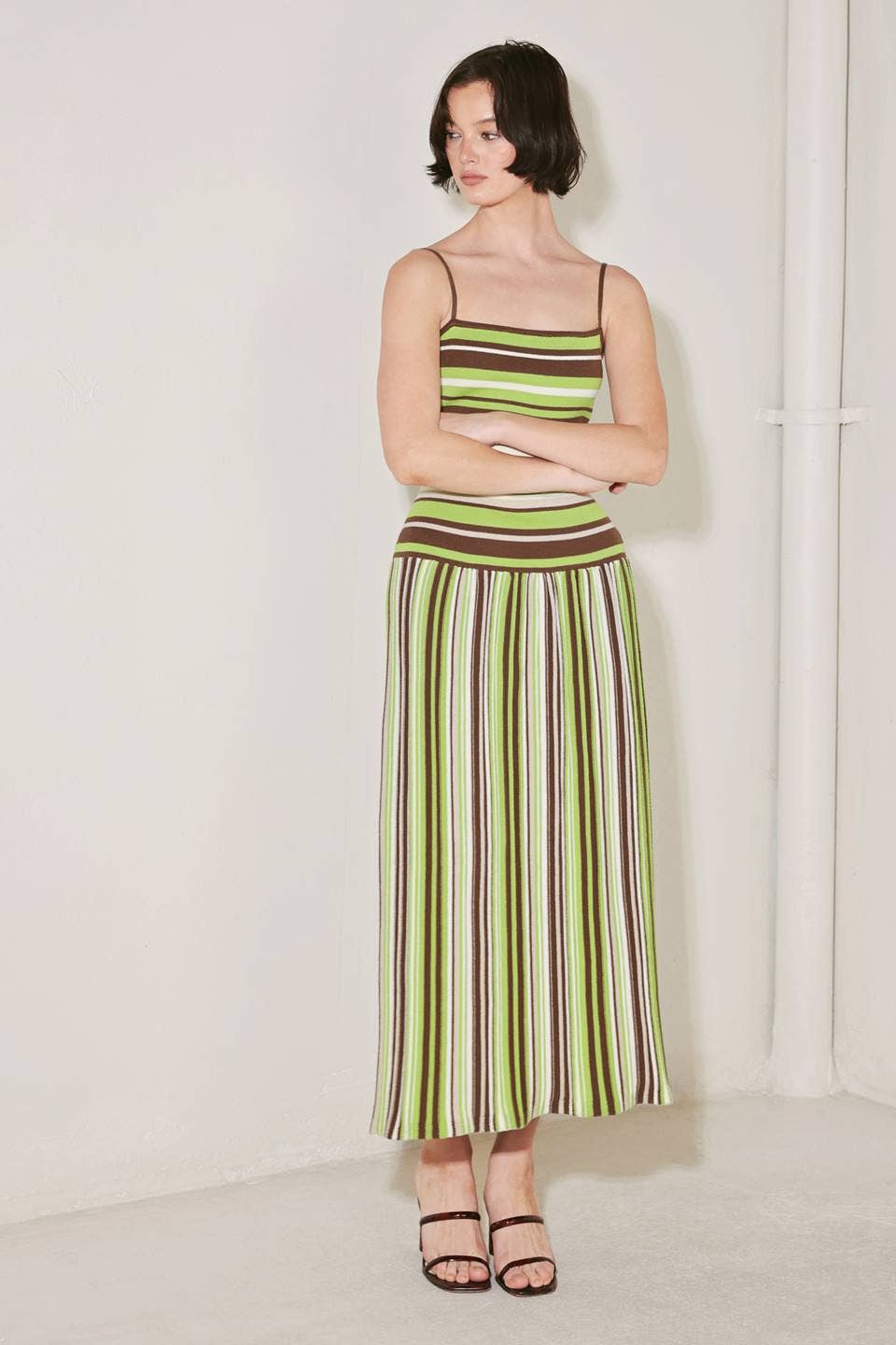 sweater knit midi dress - FSW1469 BROWN/OLIVE : BROWN/OLIVE / Contemporary /