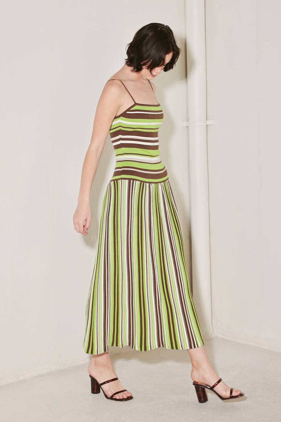 sweater knit midi dress - FSW1469 BROWN/OLIVE : BROWN/OLIVE / Contemporary /