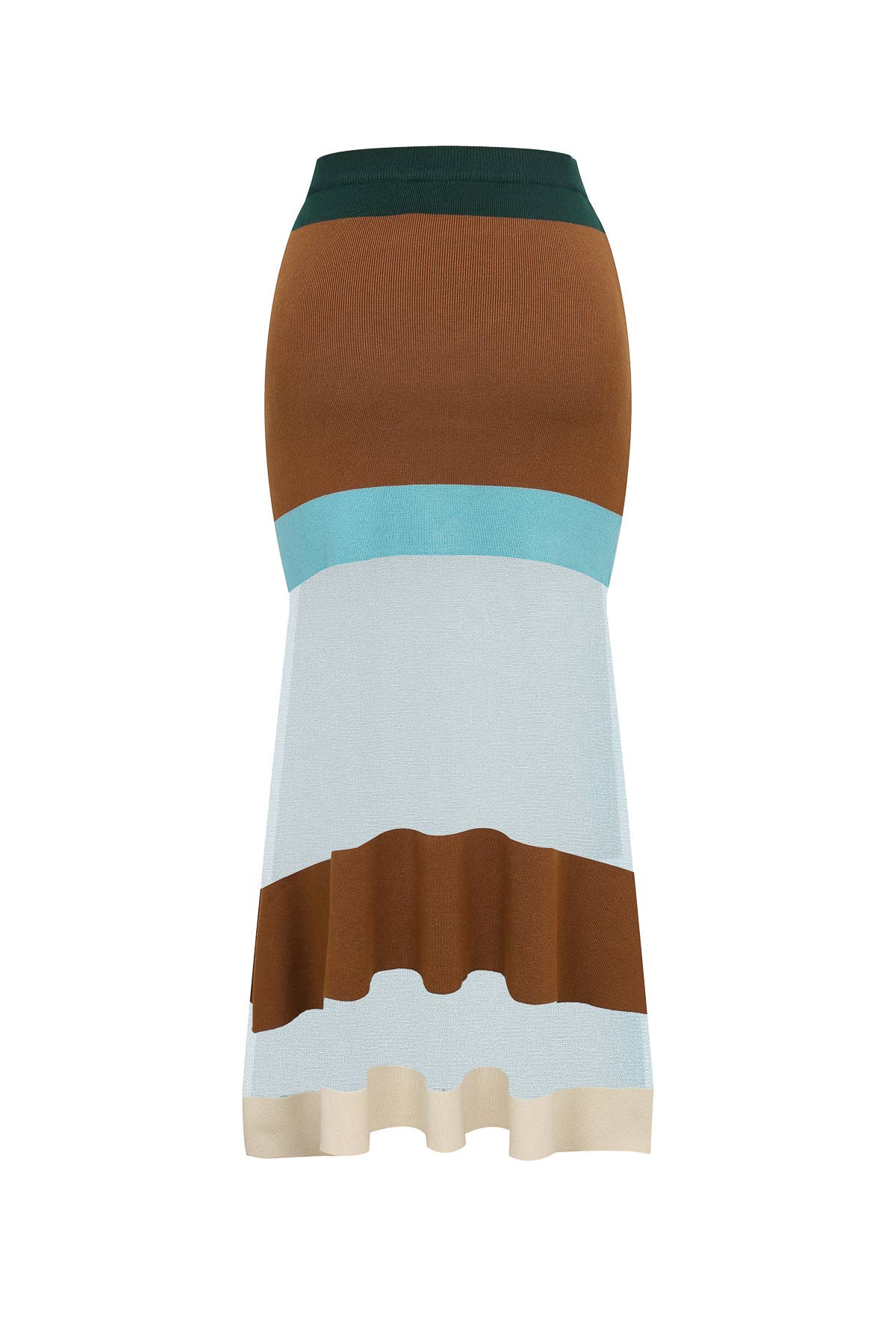 Retro Teal Combo Maxi Skirt