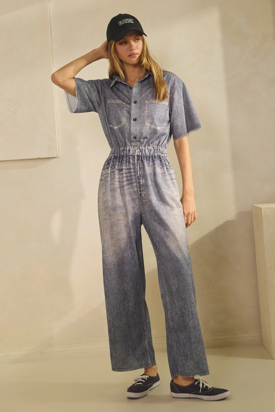Jean Sweatpant Jumpsuit