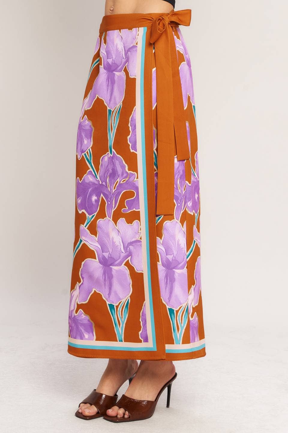 A printed woven midi wrap skirt - IK7764T: TERRA MULTI / Contemporary /