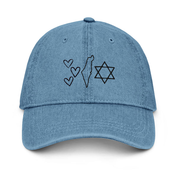 Embroidered Israel Denim Hat