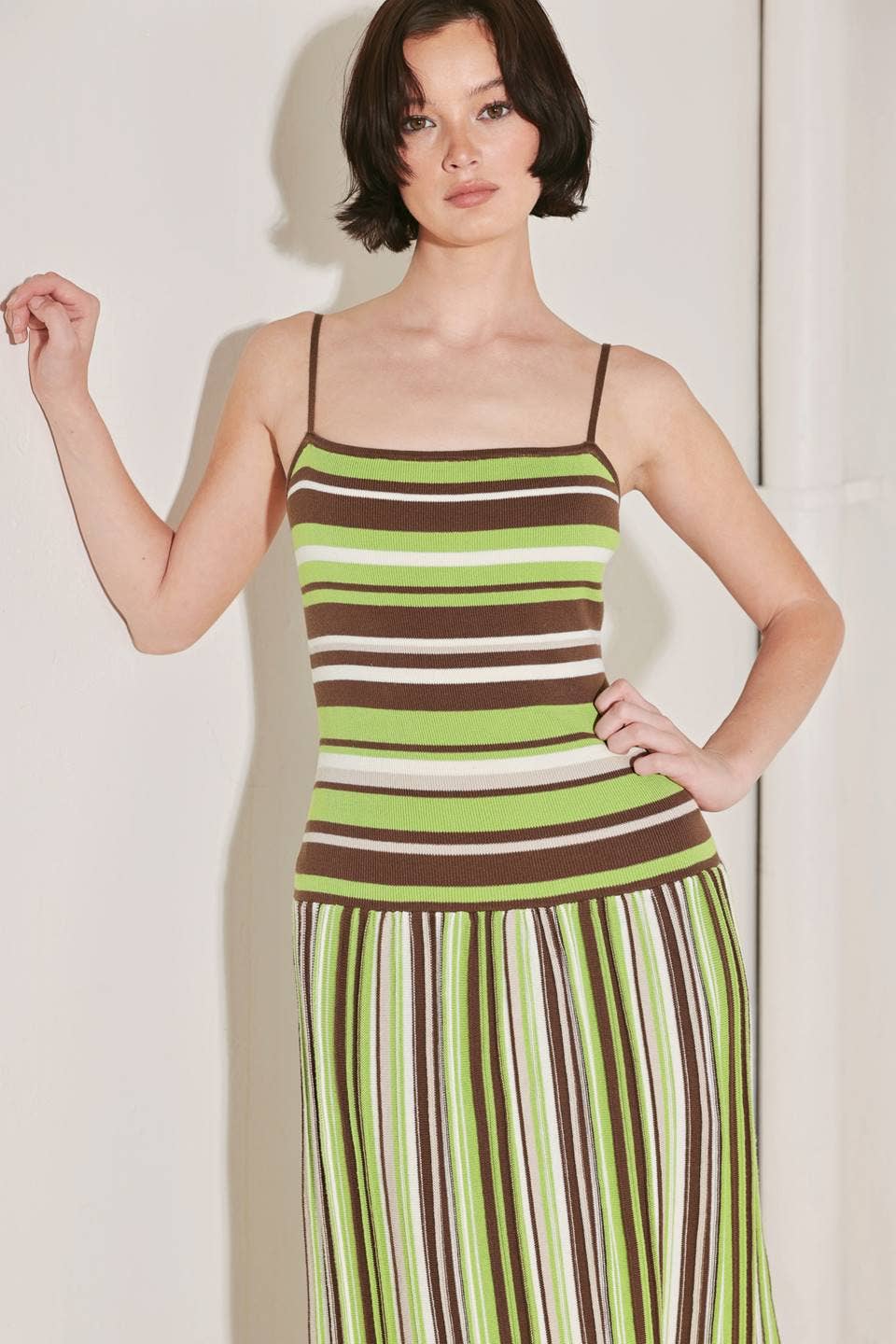 sweater knit midi dress - FSW1469 BROWN/OLIVE : BROWN/OLIVE / Contemporary /