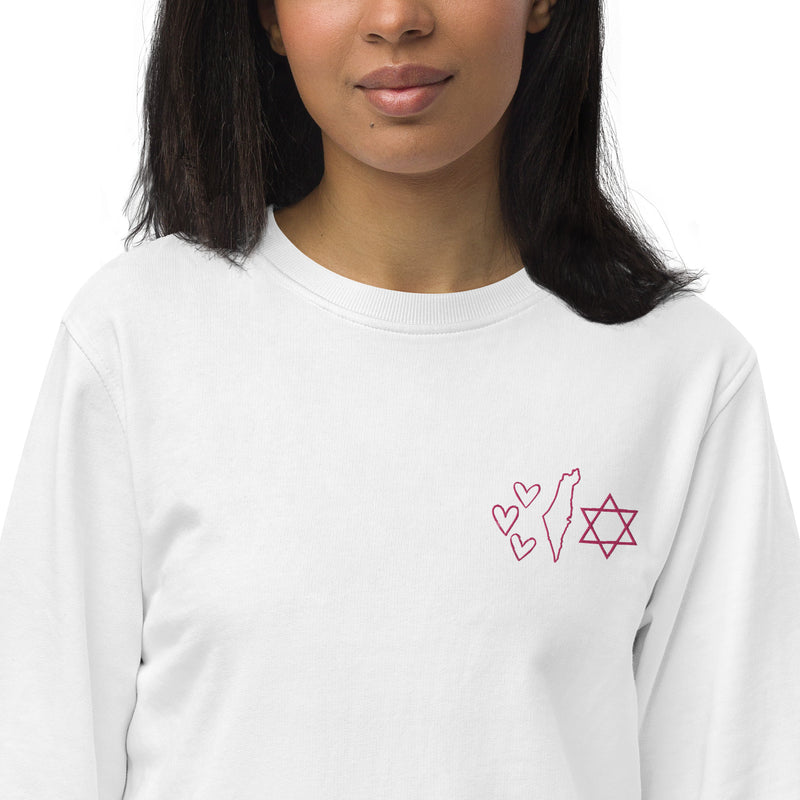 Pink Embroidered Israel Sweatshirt