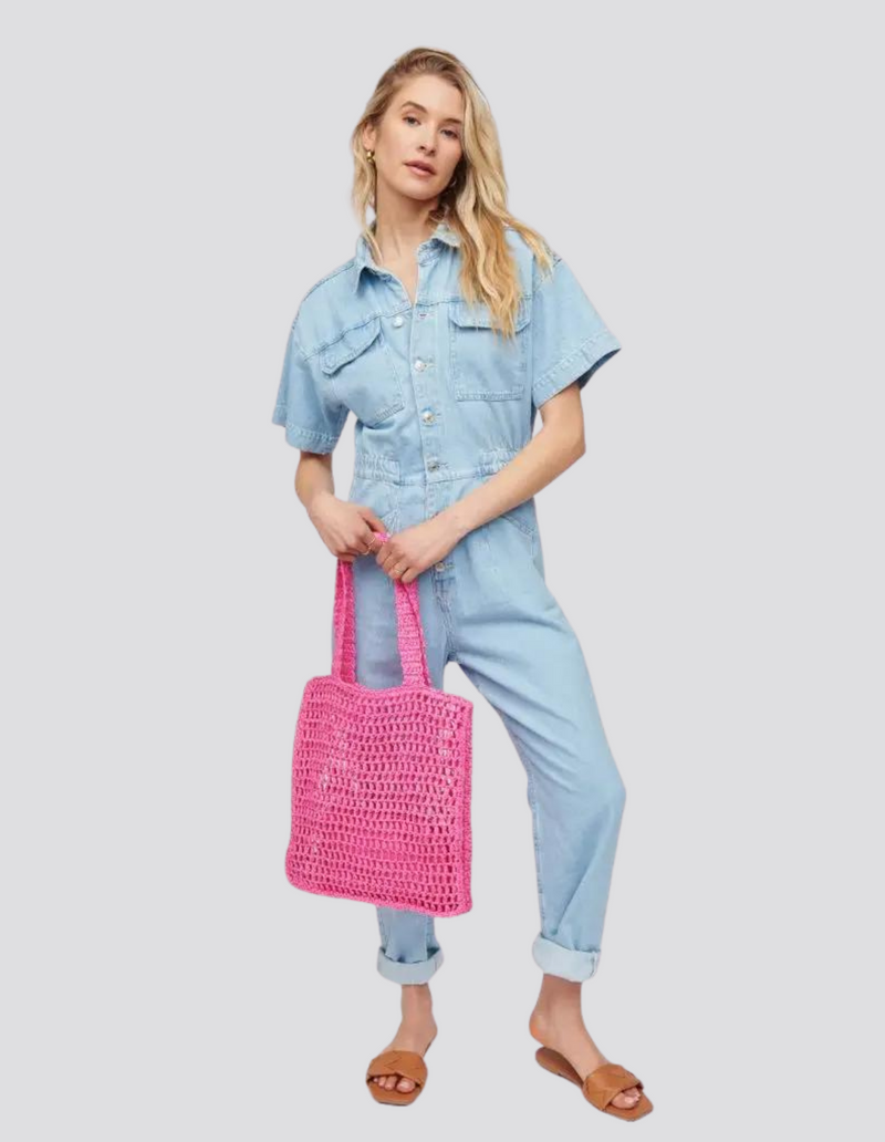 Anguilla Pink Netted Tote