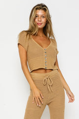 Amalfi Crochet Knit Set - Khaki