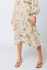 Olivaceous Tuscany Floral Skirt