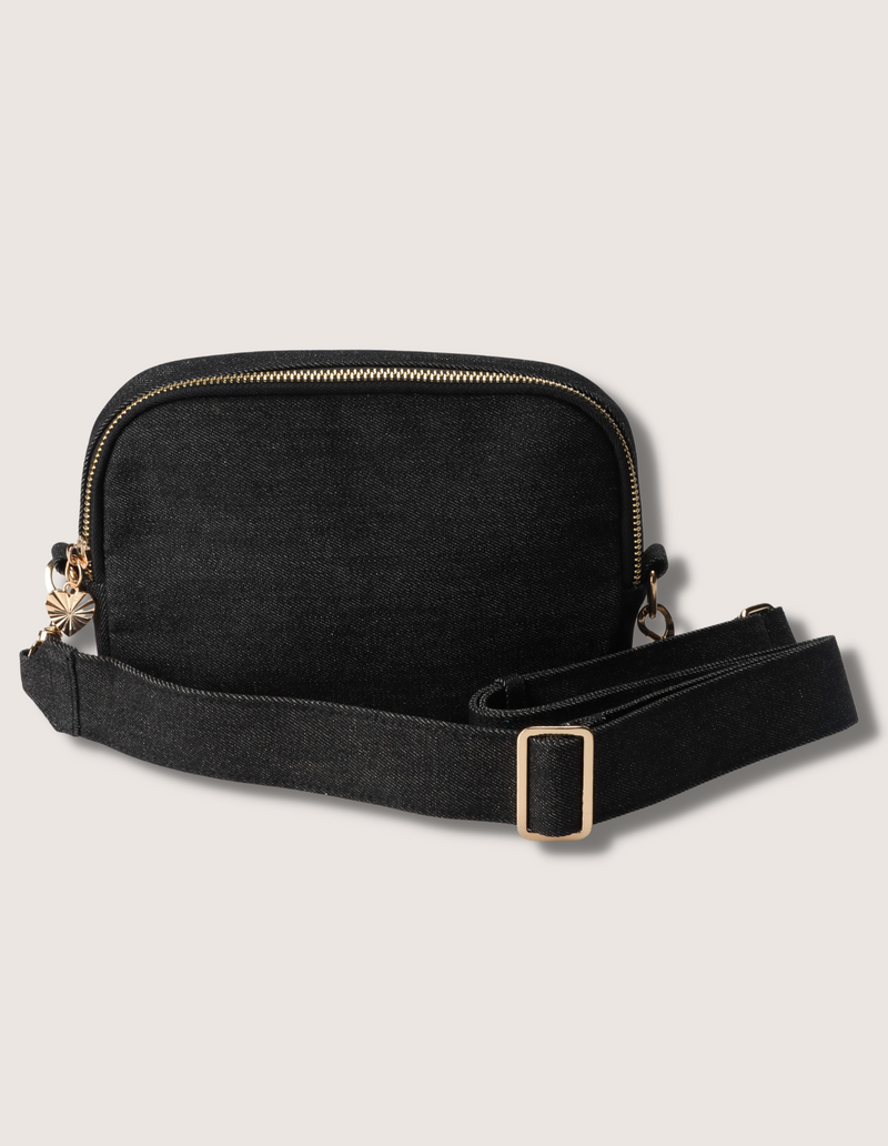 Black Denim Crossbody Fanny Pack Bag