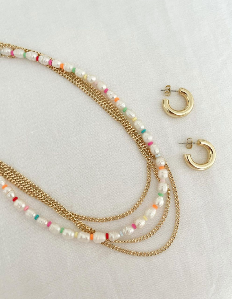 Bali rainbow pearl necklace