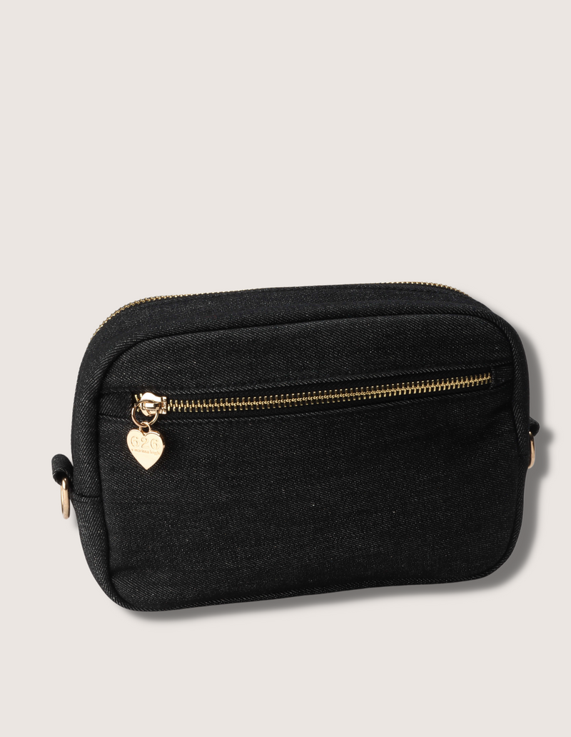 Black Denim Crossbody Fanny Pack Bag